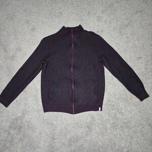 Calvin Klein Italian Yarn Knit Full Zip Jacket Sweater Plum‎ Purple XL